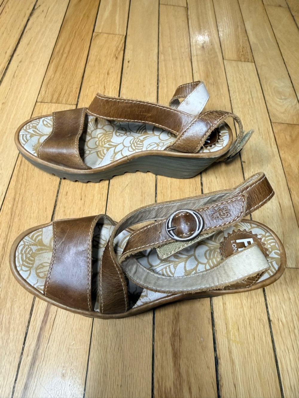 Fly London Women's Tan/Brown Leather Open-Toe Sandals - Picture 3 of 5